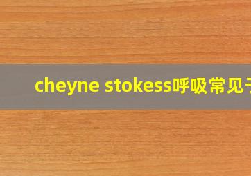 cheyne stokess呼吸常见于